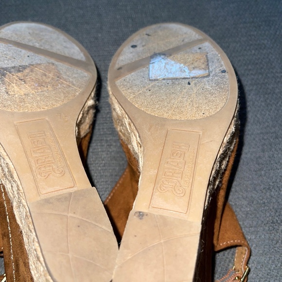 Trash Women's Brown Leather Open Toe Heels Shoes 7 1/2 - Picture 6 of 7